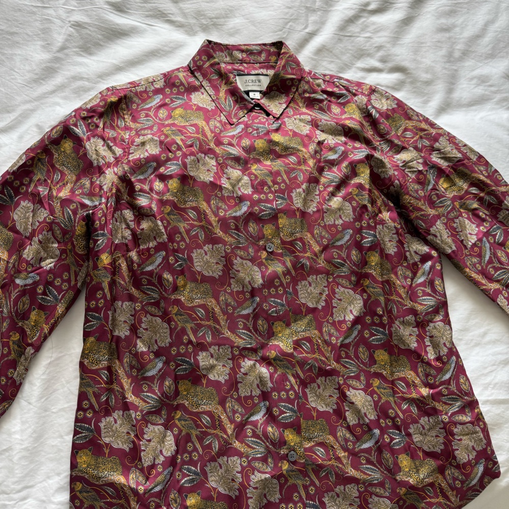 J.Crew Collection Maroon and Gold Patterned Shirt